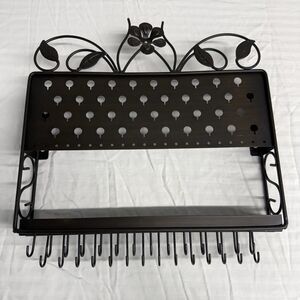 Mango Steam Black Wall Mounted Jewelry & Earring Display Hanger Hooks Shelf